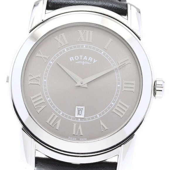 ROTARY Revelation Date Gray / black Dial Quartz Men's Watch - Picture 2 of 6